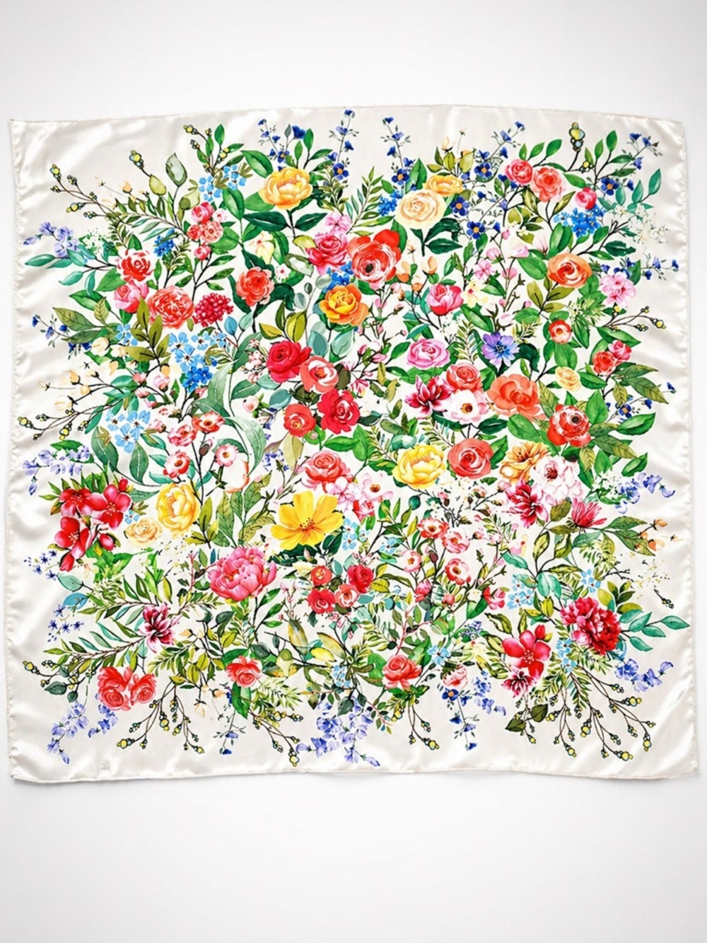 White Floral Print Scarf - Picture 1 of 5
